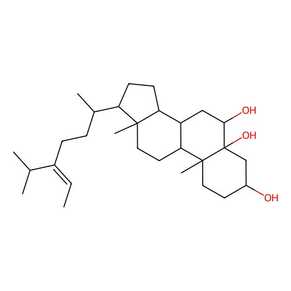 2D Structure of 10,13-Dimethyl-17-(5-propan-2-ylhept-5-en-2-yl)-1,2,3,4,6,7,8,9,11,12,14,15,16,17-tetradecahydrocyclopenta[a]phenanthrene-3,5,6-triol