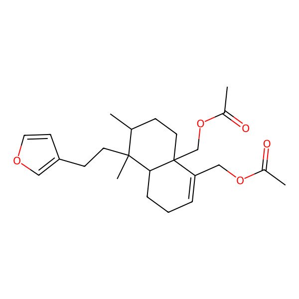 2D Structure of [(4aR,5S,6R,8aS)-8a-(acetyloxymethyl)-5-[2-(furan-3-yl)ethyl]-5,6-dimethyl-3,4,4a,6,7,8-hexahydronaphthalen-1-yl]methyl acetate