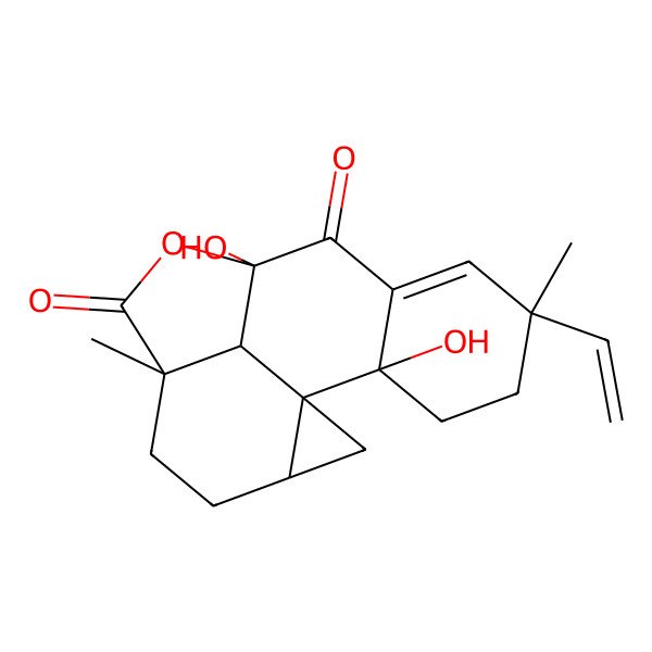 2D Structure of (1R,2R,5R,9S,12R,15R,17R)-5-ethenyl-2,9-dihydroxy-5,12-dimethyl-10-oxapentacyclo[7.7.1.01,15.02,7.012,17]heptadec-6-ene-8,11-dione