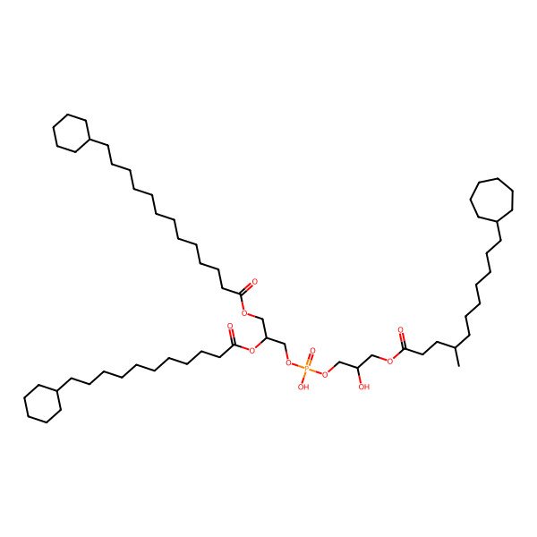 2D Structure of [3-[[3-(11-Cycloheptyl-4-methylundecanoyl)oxy-2-hydroxypropoxy]-hydroxyphosphoryl]oxy-2-(11-cyclohexylundecanoyloxy)propyl] 13-cyclohexyltridecanoate
