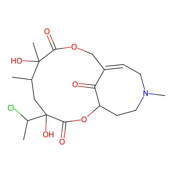 2D Structure of (1S,6S,7S)-4-(1-chloroethyl)-4,7-dihydroxy-6,7,14-trimethyl-2,9-dioxa-14-azabicyclo[9.5.1]heptadec-11-ene-3,8,17-trione
