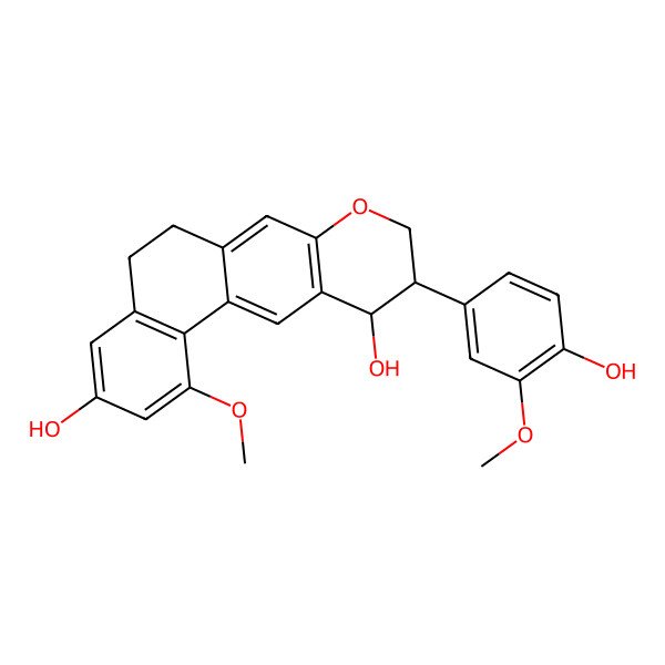 2D Structure of (10S,11R)-10-(4-hydroxy-3-methoxyphenyl)-1-methoxy-6,9,10,11-tetrahydro-5H-naphtho[1,2-g]chromene-3,11-diol