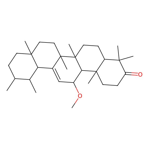 2D Structure of 14-Methoxy-4,4,6a,6b,8a,11,12,14b-octamethyl-1,2,4a,5,6,7,8,9,10,11,12,12a,14,14a-tetradecahydropicen-3-one