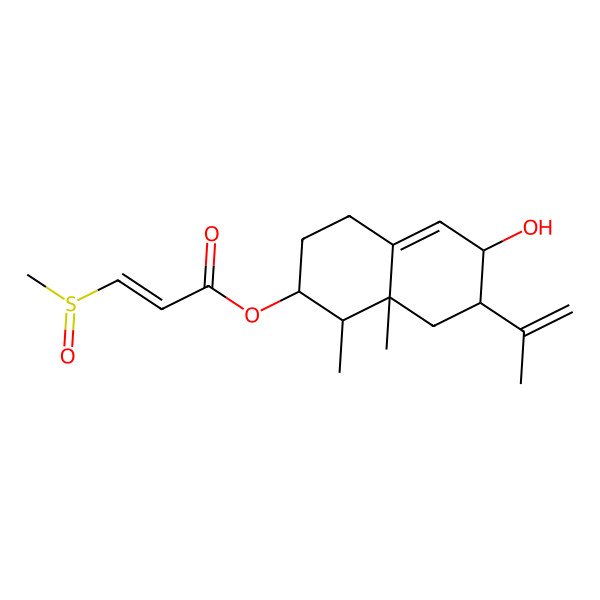 2D Structure of [(1R,2R,6R,7S,8aR)-6-hydroxy-1,8a-dimethyl-7-prop-1-en-2-yl-2,3,4,6,7,8-hexahydro-1H-naphthalen-2-yl] (E)-3-[(R)-methylsulfinyl]prop-2-enoate
