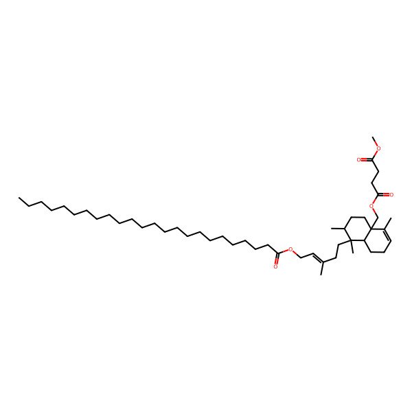 2D Structure of 4-O-[[(4aS,7R,8S,8aR)-4,7,8-trimethyl-8-[(E)-3-methyl-5-tetracosanoyloxypent-3-enyl]-1,2,5,6,7,8a-hexahydronaphthalen-4a-yl]methyl] 1-O-methyl butanedioate