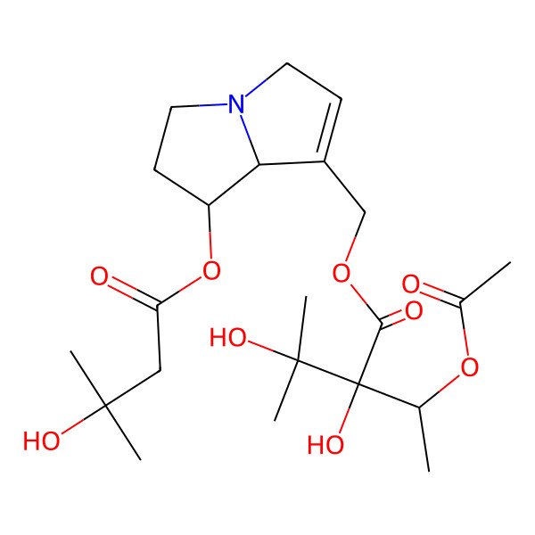 2D Structure of [7-(3-hydroxy-3-methylbutanoyl)oxy-5,6,7,8-tetrahydro-3H-pyrrolizin-1-yl]methyl 2-(1-acetyloxyethyl)-2,3-dihydroxy-3-methylbutanoate