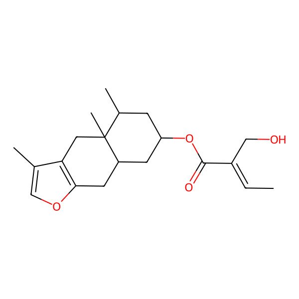 2D Structure of [(4aR,5S,7R,8aR)-3,4a,5-trimethyl-5,6,7,8,8a,9-hexahydro-4H-benzo[f][1]benzofuran-7-yl] (Z)-2-(hydroxymethyl)but-2-enoate