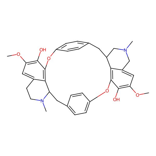 2D Structure of 5,20-Dimethoxy-9,25-dimethyl-2,17-dioxa-9,25-diazaheptacyclo[26.2.2.213,16.13,7.118,22.011,36.026,33]hexatriaconta-1(30),3(36),4,6,13(35),14,16(34),18(33),19,21,28,31-dodecaene-4,19-diol