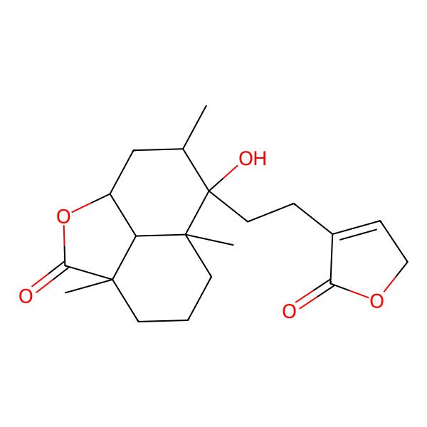 2D Structure of (1R,4S,8S,9R,10S,12R)-9-hydroxy-4,8,10-trimethyl-9-[2-(5-oxo-2H-furan-4-yl)ethyl]-2-oxatricyclo[6.3.1.04,12]dodecan-3-one