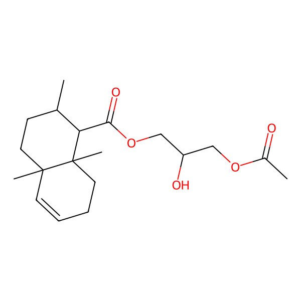 2D Structure of [(2S)-3-acetyloxy-2-hydroxypropyl] (1S,2R,4aR,8aR)-2,4a,8a-trimethyl-1,2,3,4,7,8-hexahydronaphthalene-1-carboxylate