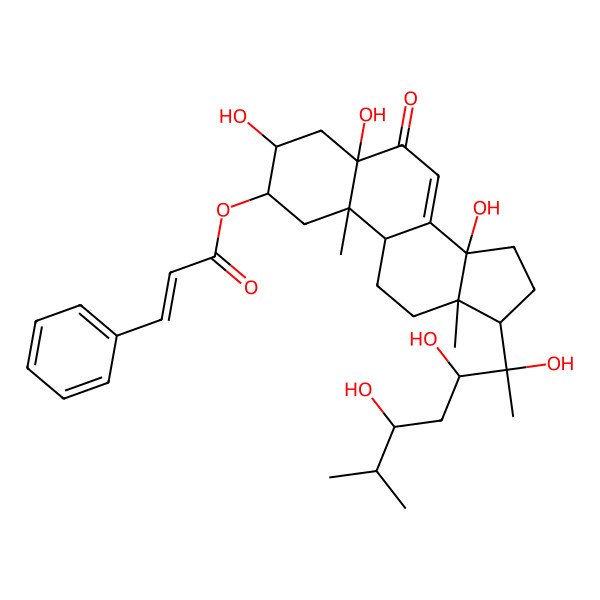 2D Structure of [3,5,14-Trihydroxy-10,13-dimethyl-6-oxo-17-(2,3,5-trihydroxy-6-methylheptan-2-yl)-1,2,3,4,9,11,12,15,16,17-decahydrocyclopenta[a]phenanthren-2-yl] 3-phenylprop-2-enoate