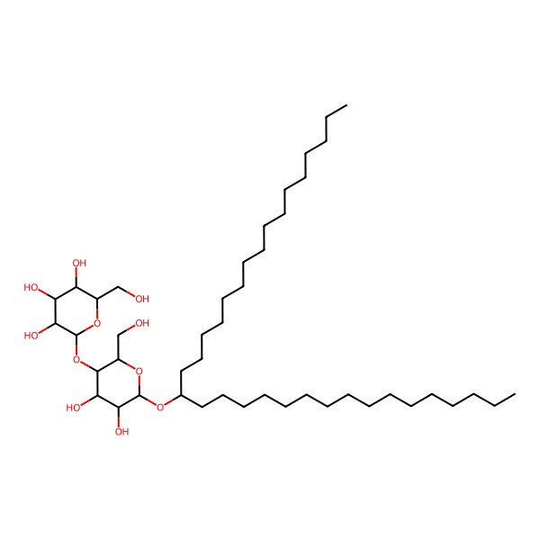 2D Structure of (2R,3S,4S,5S,6S)-2-[(2S,3R,4R,5S,6R)-4,5-dihydroxy-2-(hydroxymethyl)-6-tritriacontan-17-yloxyoxan-3-yl]oxy-6-(hydroxymethyl)oxane-3,4,5-triol