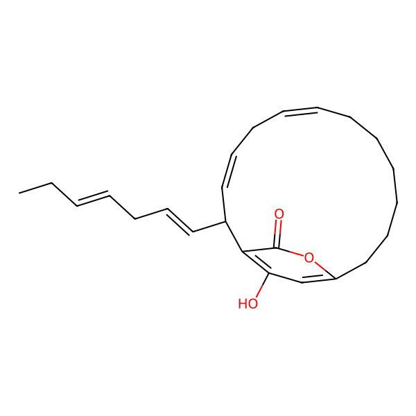 2D Structure of (2R,3Z,6Z)-2-[(1E,4Z)-hepta-1,4-dienyl]-17-hydroxy-15-oxabicyclo[12.2.2]octadeca-1(17),3,6,14(18)-tetraen-16-one