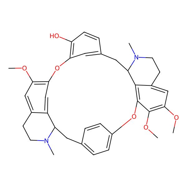 2D Structure of 9,10,25-Trimethoxy-15,30-dimethyl-7,23-dioxa-15,30-diazaheptacyclo[22.6.2.23,6.18,12.118,22.027,31.016,34]hexatriaconta-3(36),4,6(35),8(34),9,11,18(33),19,21,24,26,31-dodecaen-21-ol