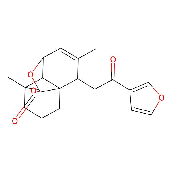 2D Structure of (1S,5S,6S,9R,11R,14R)-6-[2-(furan-3-yl)-2-oxoethyl]-1,7-dimethyl-10,12-dioxatetracyclo[7.4.1.05,11.05,14]tetradec-7-en-13-one