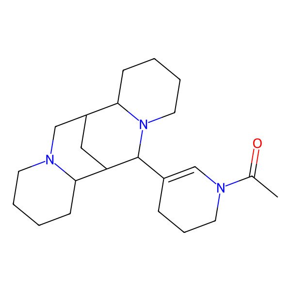 2D Structure of 1-[5-[(1R,8S,9R)-7,15-diazatetracyclo[7.7.1.02,7.010,15]heptadecan-8-yl]-3,4-dihydro-2H-pyridin-1-yl]ethanone