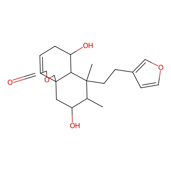 2D Structure of (6S,6aR,7S,8S,9R,10aS)-7-[2-(furan-3-yl)ethyl]-6,9-dihydroxy-7,8-dimethyl-5,6,6a,8,9,10-hexahydro-1H-benzo[d][2]benzofuran-3-one