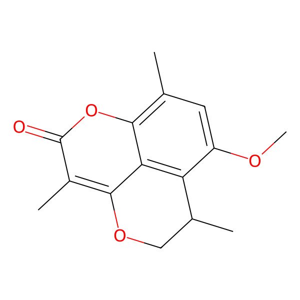 2D Structure of (8R)-10-methoxy-4,8,12-trimethyl-2,6-dioxatricyclo[7.3.1.05,13]trideca-1(13),4,9,11-tetraen-3-one