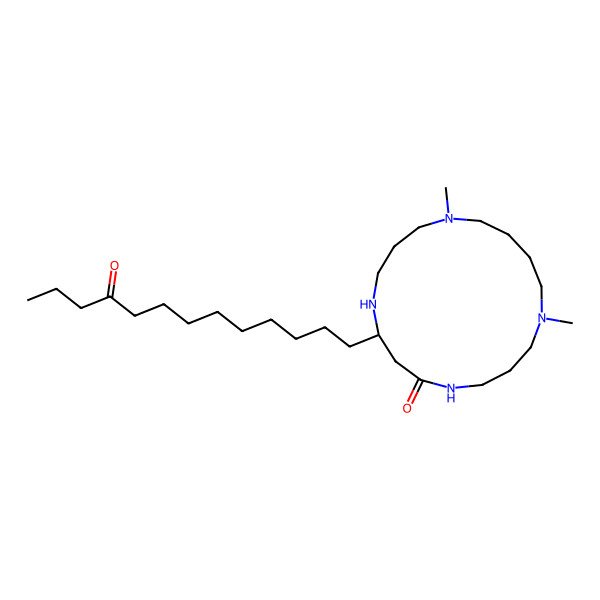 2D Structure of (8R)-1,13-dimethyl-8-(10-oxotridecyl)-1,5,9,13-tetrazacycloheptadecan-6-one