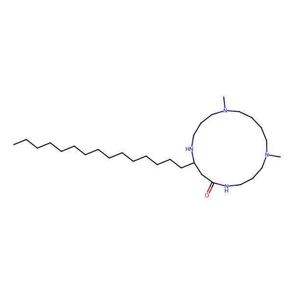 2D Structure of (8R)-1,13-dimethyl-8-pentadecyl-1,5,9,13-tetrazacycloheptadecan-6-one