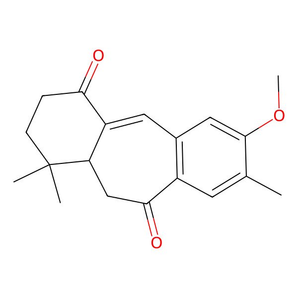 2D Structure of (8R)-14-methoxy-7,7,13-trimethyltricyclo[9.4.0.03,8]pentadeca-1(11),2,12,14-tetraene-4,10-dione