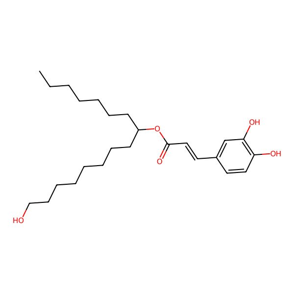 2D Structure of [(8R)-16-hydroxyhexadecan-8-yl] (E)-3-(3,4-dihydroxyphenyl)prop-2-enoate