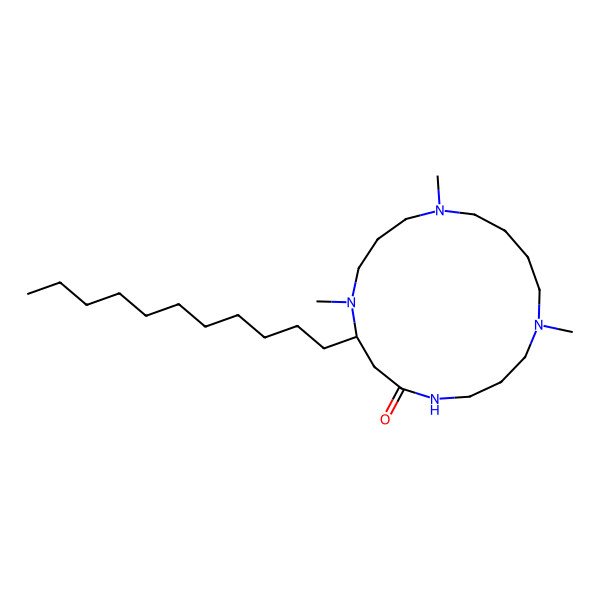 2D Structure of (8R)-1,9,13-trimethyl-8-undecyl-1,5,9,13-tetrazacycloheptadecan-6-one