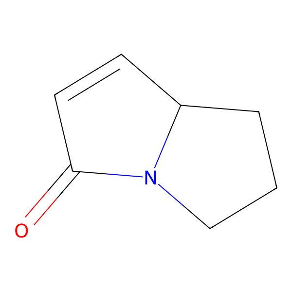 2D Structure of (8R)-5,6,7,8-tetrahydropyrrolizin-3-one