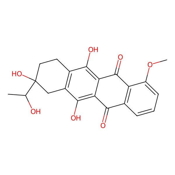 2D Structure of (8R)-7,8,9,10-Tetrahydro-6,8,11-trihydroxy-8-(1-hydroxyethyl)-1-methoxy-5,12-naphthacenedione