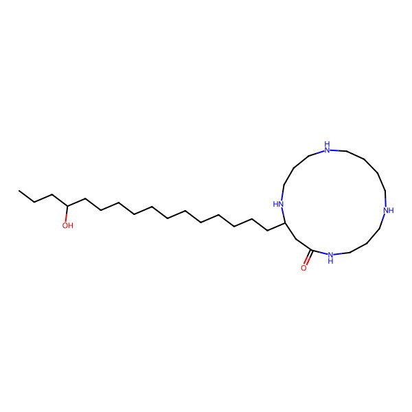 2D Structure of (8R)-8-[(13R)-13-hydroxyhexadecyl]-1,5,9,13-tetrazacycloheptadecan-6-one