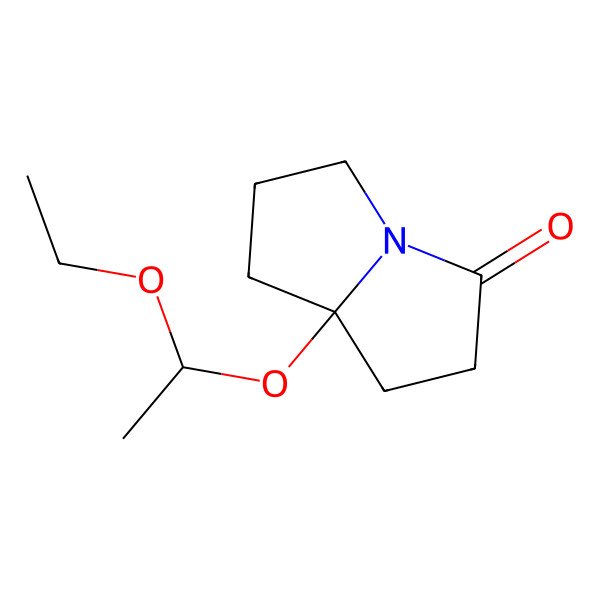 2D Structure of (8R)-8-[(1S)-1-ethoxyethoxy]-2,5,6,7-tetrahydro-1H-pyrrolizin-3-one
