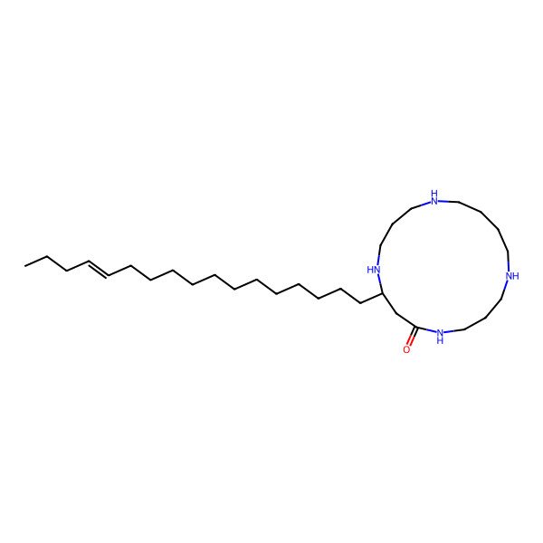 2D Structure of (8R)-8-[(E)-heptadec-13-enyl]-1,5,9,13-tetrazacycloheptadecan-6-one