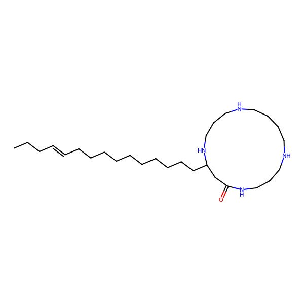 2D Structure of (8R)-8-[(E)-pentadec-11-enyl]-1,5,9,13-tetrazacycloheptadecan-6-one