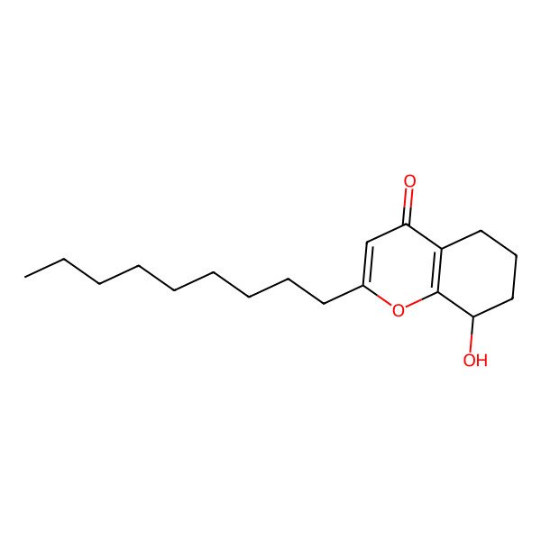 2D Structure of (8R)-8-hydroxy-2-nonyl-5,6,7,8-tetrahydrochromen-4-one