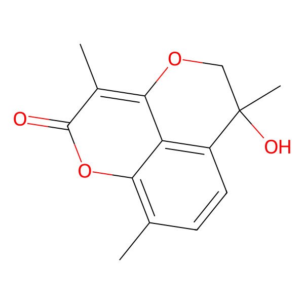 2D Structure of (8R)-8-hydroxy-4,8,12-trimethyl-2,6-dioxatricyclo[7.3.1.05,13]trideca-1(12),4,9(13),10-tetraen-3-one