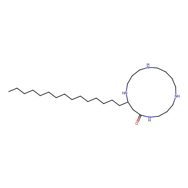 2D Structure of (8R)-8-pentadecyl-1,5,9,13-tetrazacycloheptadecan-6-one