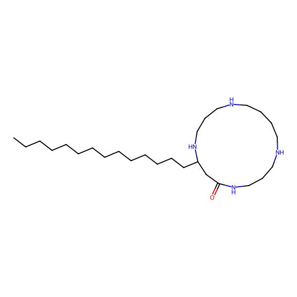 2D Structure of (8R)-8-tetradecyl-1,5,9,13-tetrazacycloheptadecan-6-one 2D Structure of (8R)-8-tetradecyl-1,5,9,13-tetrazacycloheptadecan-6-one