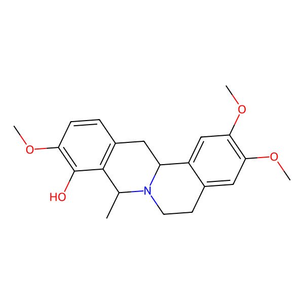 2D Structure of (8R,13aS)-2,3,10-trimethoxy-8-methyl-6,8,13,13a-tetrahydro-5H-isoquinolino[2,1-b]isoquinolin-9-ol