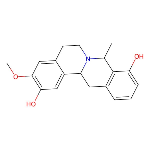 2D Structure of (8R,13aS)-3-methoxy-8-methyl-6,8,13,13a-tetrahydro-5H-isoquinolino[2,1-b]isoquinoline-2,9-diol