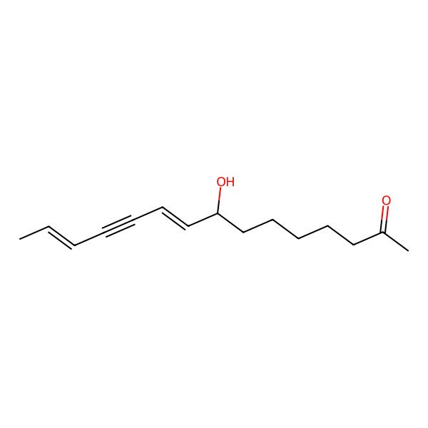 2D Structure of (8R,9E,13Z)-8-hydroxypentadeca-9,13-dien-11-yn-2-one