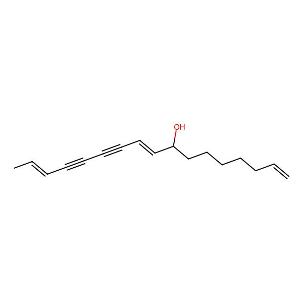 2D Structure of (8R,9E,15E)-heptadeca-1,9,15-trien-11,13-diyn-8-ol