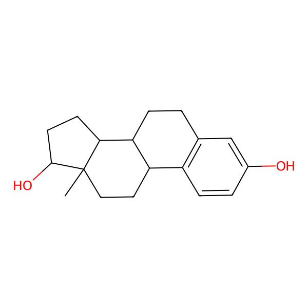 2D Structure of (8R,9R,13S,14R,17S)-13-methyl-6,7,8,9,11,12,14,15,16,17-decahydrocyclopenta[a]phenanthrene-3,17-diol