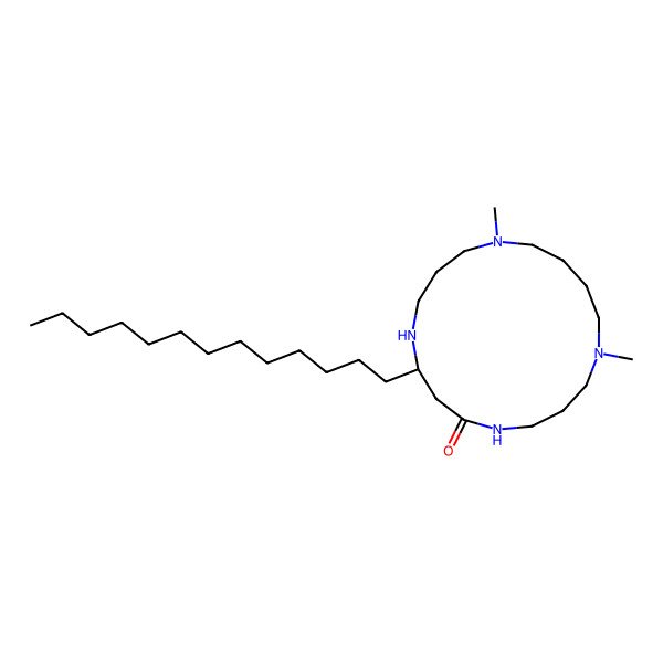 2D Structure of (8S)-1,13-dimethyl-8-tridecyl-1,5,9,13-tetrazacycloheptadecan-6-one