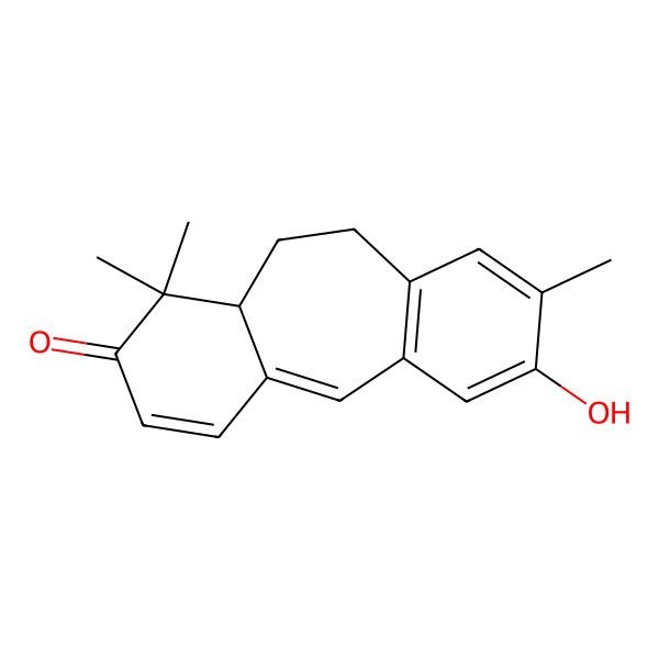 2D Structure of (8S)-14-hydroxy-7,7,13-trimethyltricyclo[9.4.0.03,8]pentadeca-1(11),2,4,12,14-pentaen-6-one