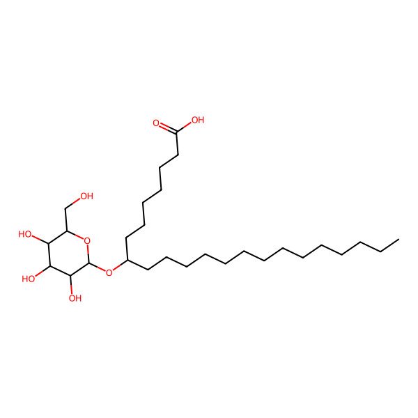 2D Structure of (8S)-8-[(2R,3R,4S,5S,6R)-3,4,5-trihydroxy-6-(hydroxymethyl)oxan-2-yl]oxydocosanoic acid