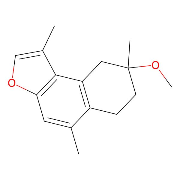 2D Structure of (8S)-8-methoxy-1,5,8-trimethyl-7,9-dihydro-6H-benzo[e][1]benzofuran