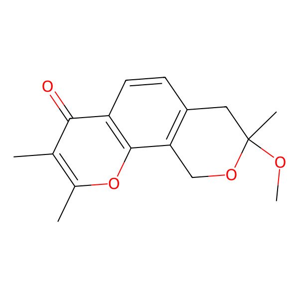 2D Structure of 8-Methoxy-2,3,8-trimethyl-7,10-dihydropyrano[4,3-h]chromen-4-one