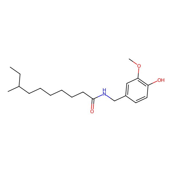 2D Structure of (8S)-N-[(4-hydroxy-3-methoxyphenyl)methyl]-8-methyldecanamide