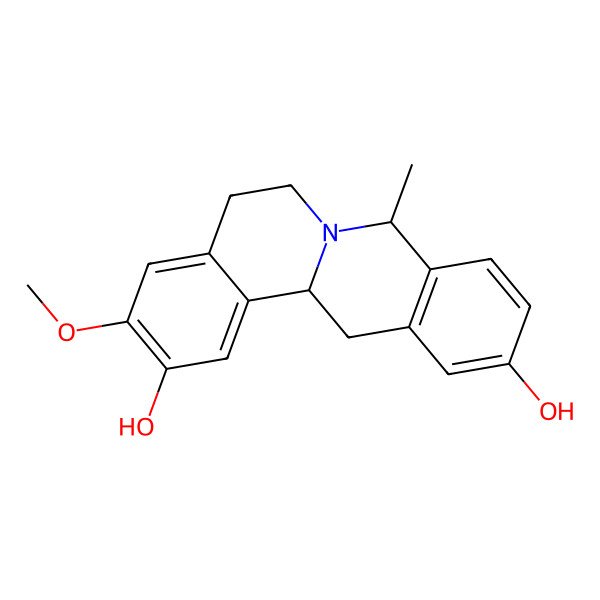 2D Structure of (8S,13aS)-3-methoxy-8-methyl-6,8,13,13a-tetrahydro-5H-isoquinolino[2,1-b]isoquinoline-2,11-diol