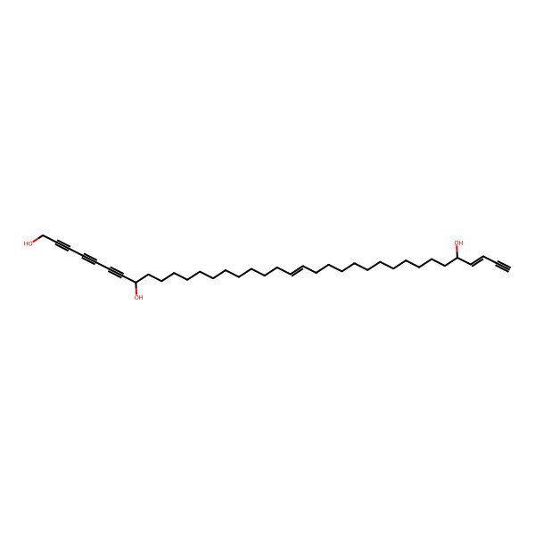 2D Structure of (8S,20E,33R,34E)-heptatriaconta-20,34-dien-2,4,6,36-tetrayne-1,8,33-triol
